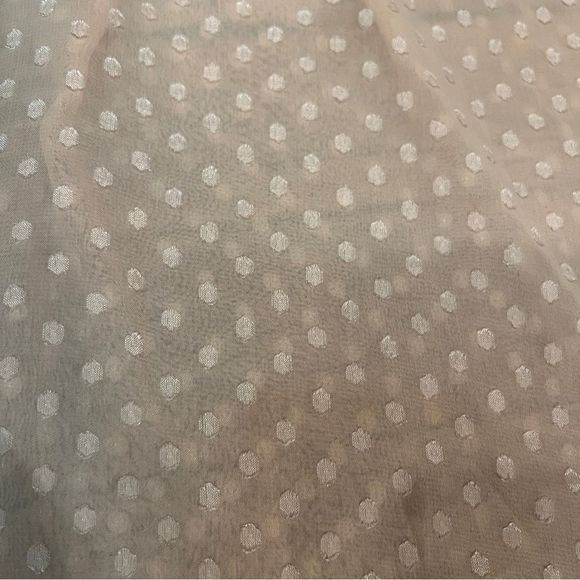 Daniel Rainn Sheer Dotted Short Sleeve Blouse, Peach color size small - Picture 2 of 6